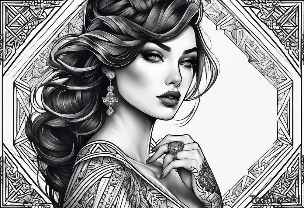 Девушка в очках жует жвачку tattoo idea