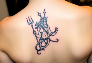 Neptune with trident tattoo idea