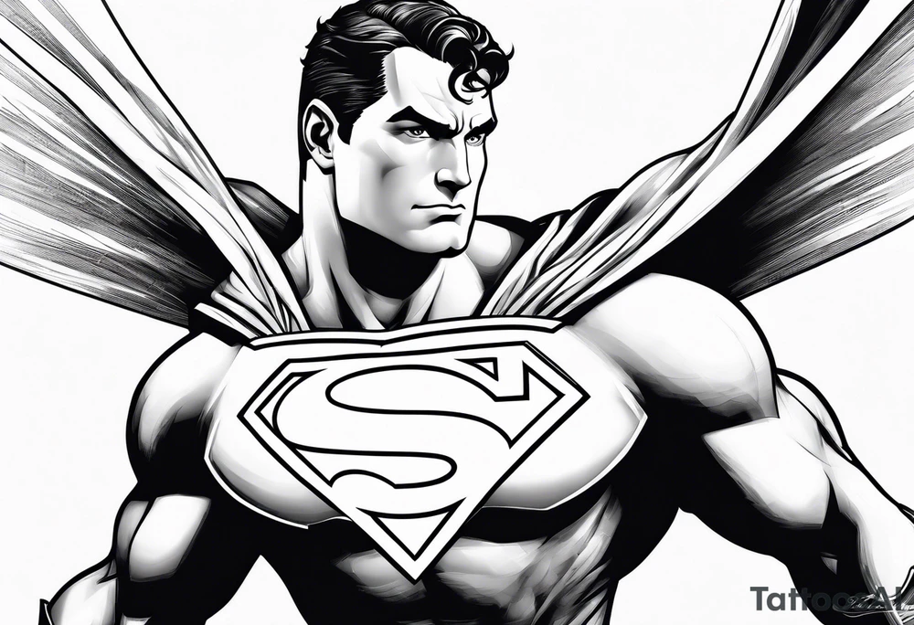 superman flying tattoo idea