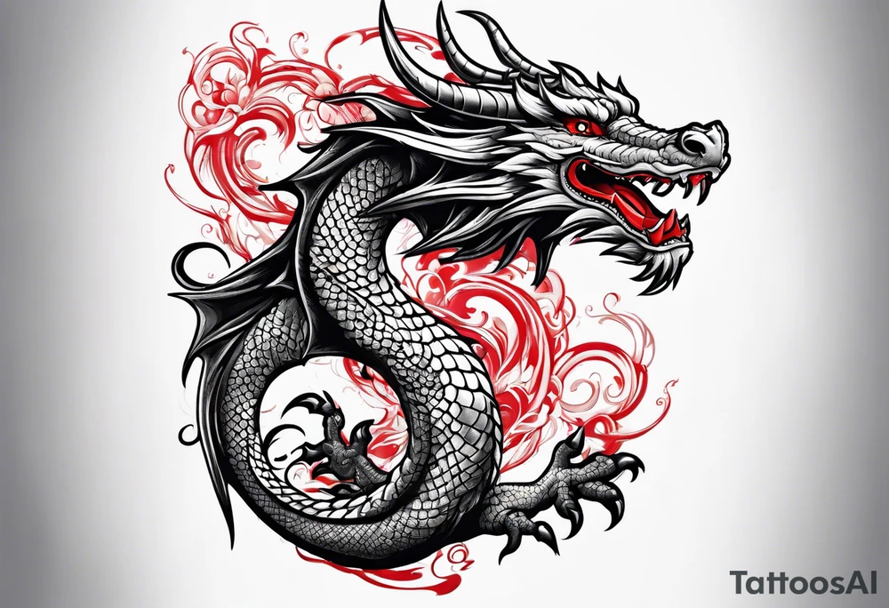 Red dragon tattoo idea