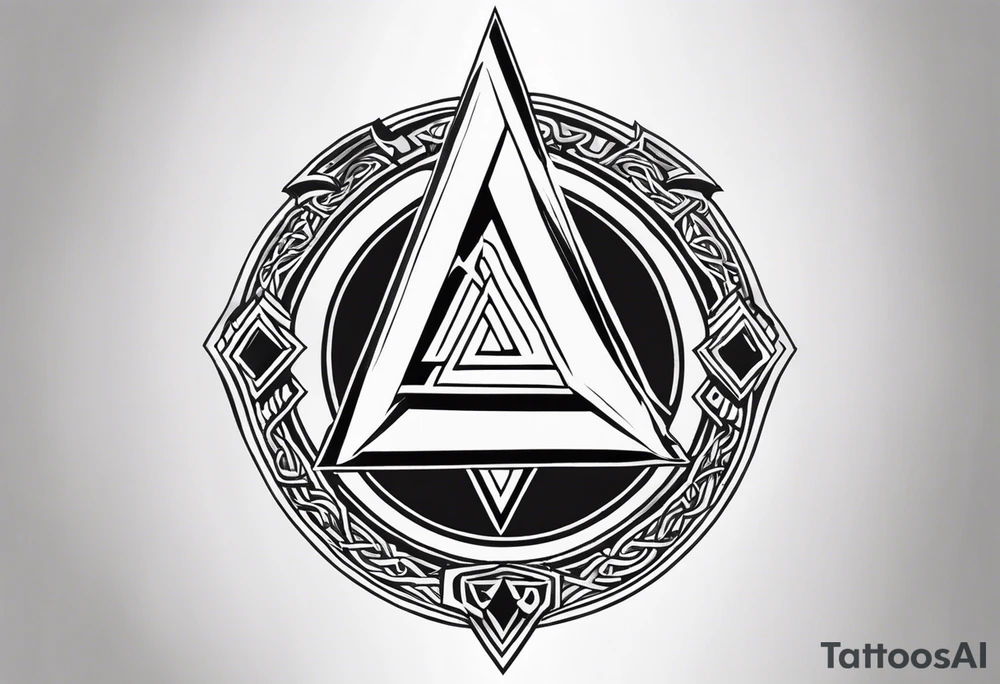 Valhalla sword shield valknut axe tattoo idea