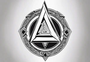 Valhalla sword shield valknut axe tattoo idea