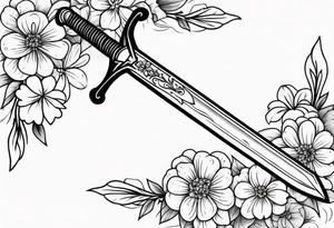 Sword and flowers tattoo idea