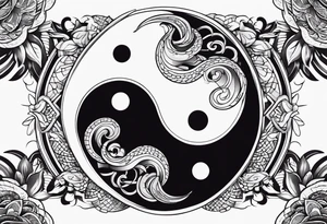 Ying yang tattoo with ouroboros snake tattoo idea