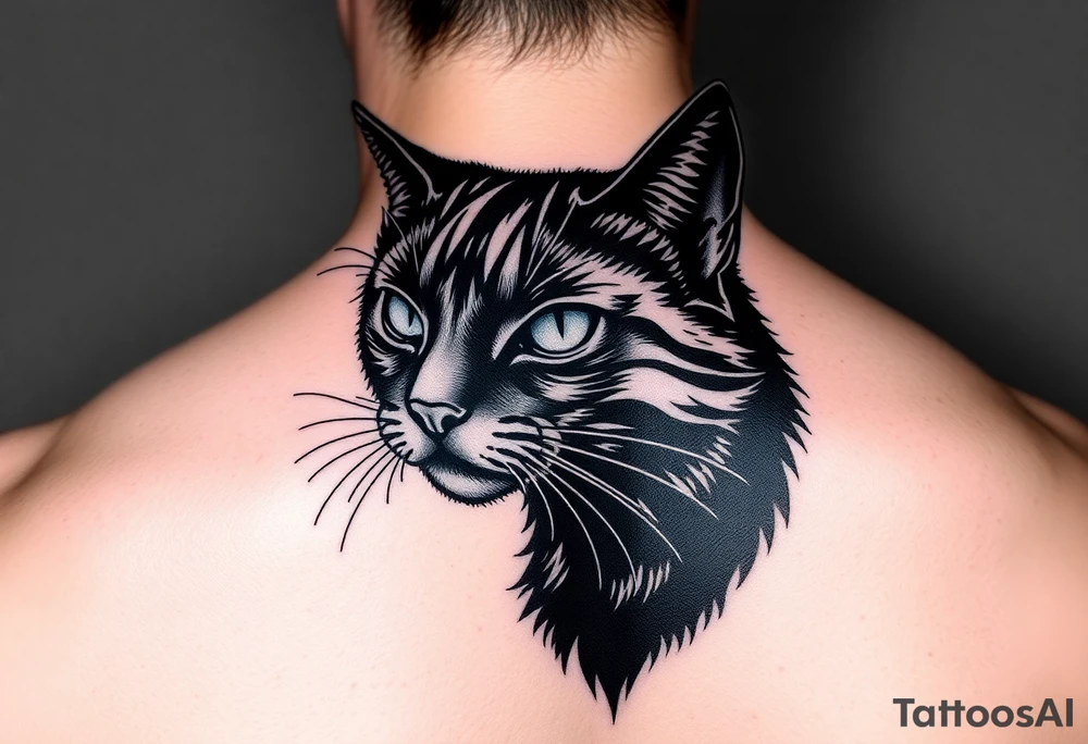 black cat tattoo idea