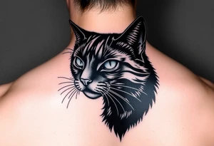 black cat tattoo idea