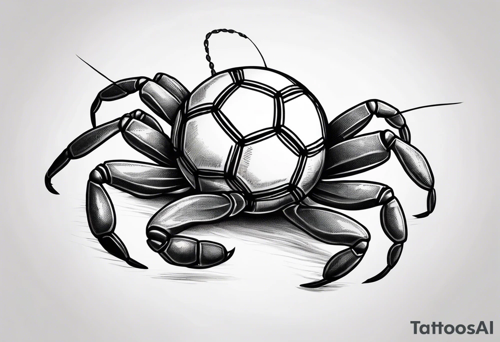 Yabbie holding a soccer ball tattoo idea