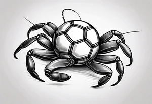 Yabbie holding a soccer ball tattoo idea