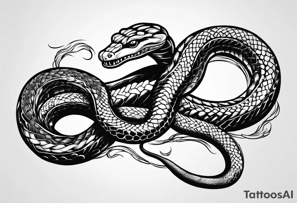 Two snakes wrestling tattoo idea