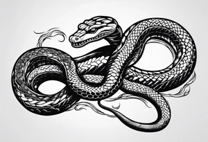 Two snakes wrestling tattoo idea