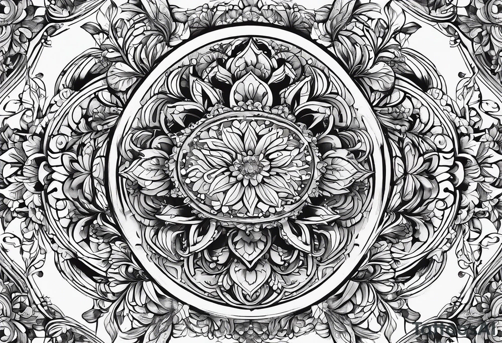 Лесная нимфа с цветами и луной tattoo idea