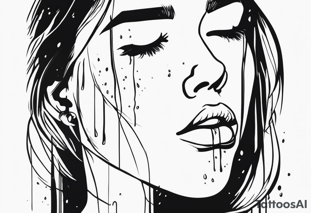 Tears bouncing off person tattoo idea