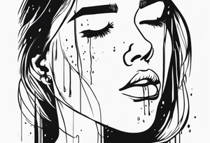 Tears bouncing off person tattoo idea