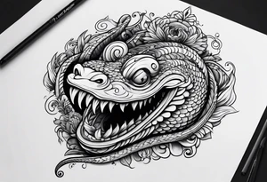 long worm with smile tattoo idea