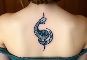 Snake shedding ying yang tattoo idea