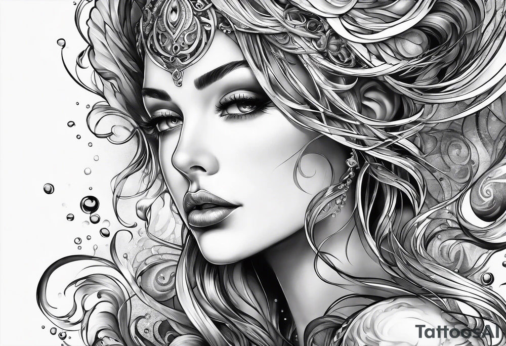 water drop falling into ocean tattoo idea