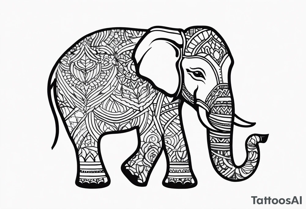 Single needle finger tattoos inspired by Thai elephant/mandala tattoos tattoo idea