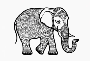 Single needle finger tattoos inspired by Thai elephant/mandala tattoos tattoo idea