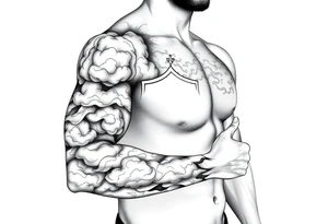 Half sleeve. clouds, shield, tattoo idea
