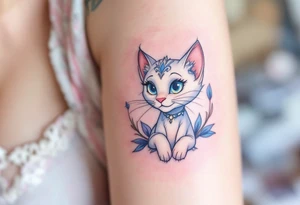 A delicate pastel tattoo of Marie from The Aristocats adds a touch of feline elegance. tattoo idea