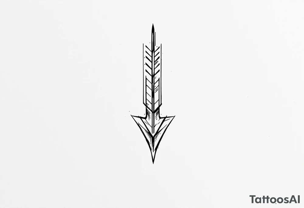 one  arrow  that look down tattoo idea