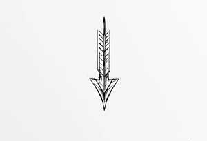 one  arrow  that look down tattoo idea