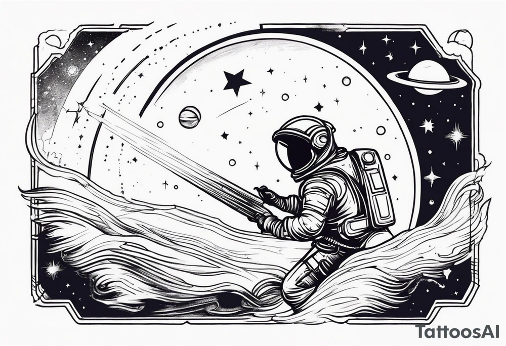 Space wanderer using speed of light tattoo idea