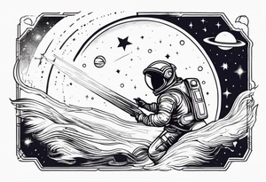 Space wanderer using speed of light tattoo idea