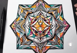 simple line tattoo of geometric dimond tattoo idea