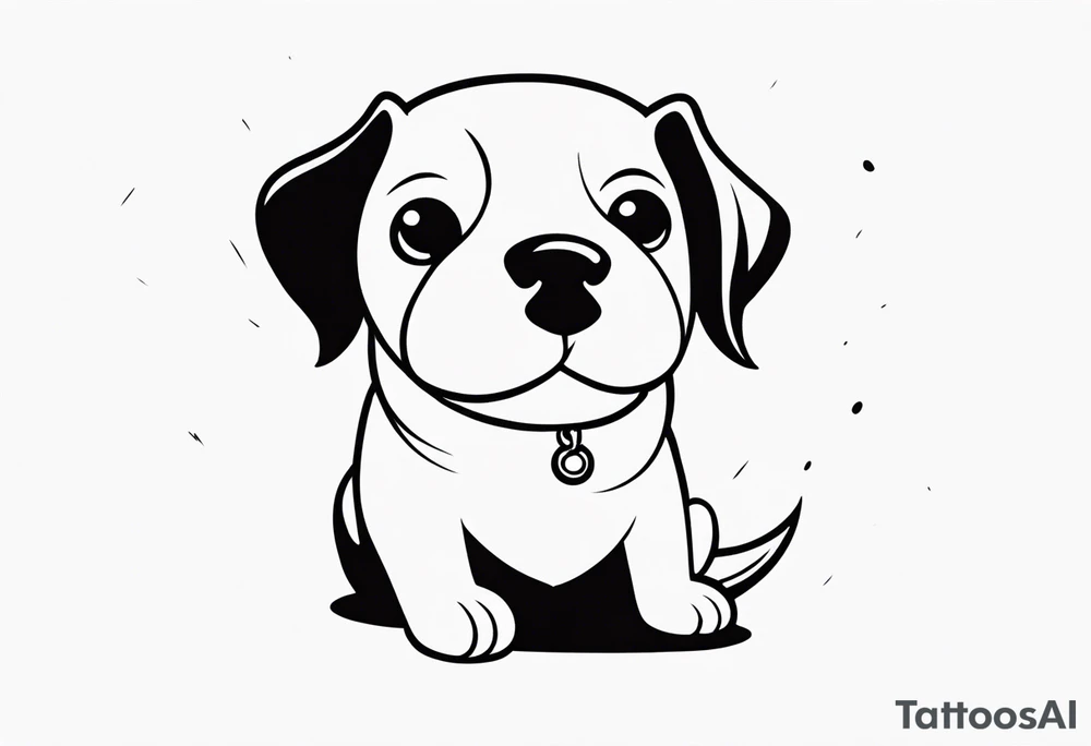 cartoon dog whistling tattoo idea