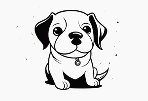 cartoon dog whistling tattoo idea