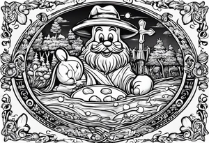 Jesus Christ
Is jackhammering Mickey Mouse in the doo-doo hole
With a lawn dart as Garth Brooks gives birth to something
Resembling a cheddar cheese log with almonds on Santa Claus's tummy-tum tattoo idea