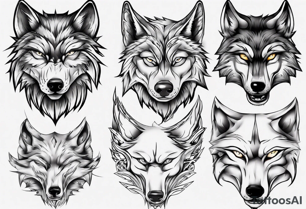 wolfs head tattoo idea