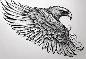 Black angel wing tattoo idea