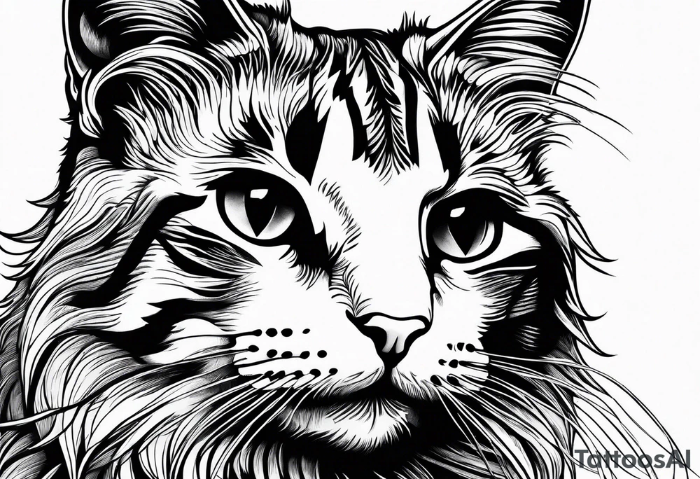 cat, space, nature tattoo idea