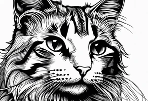 cat, space, nature tattoo idea