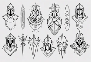 minimalist spartan 
fine-linework tattoo idea