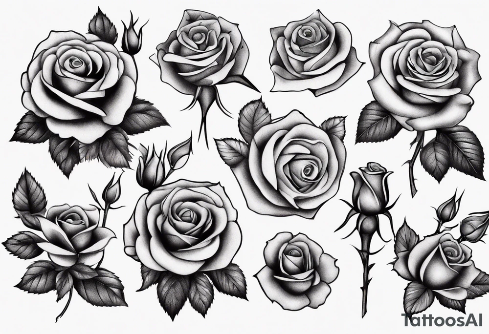 bouquet of roses tattoo idea