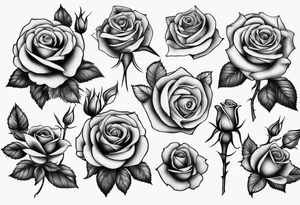 bouquet of roses tattoo idea