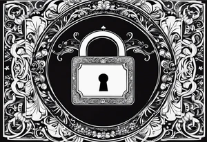 "Property of Washito" with a small, stylized lock and key. tattoo idea