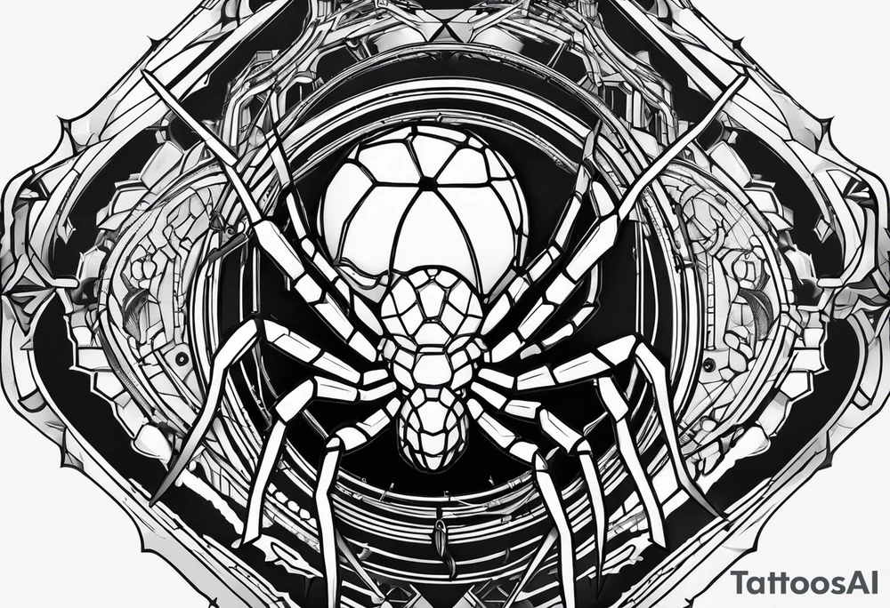 cyberpunk black widow spider tattoo idea