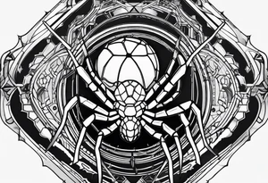 cyberpunk black widow spider tattoo idea