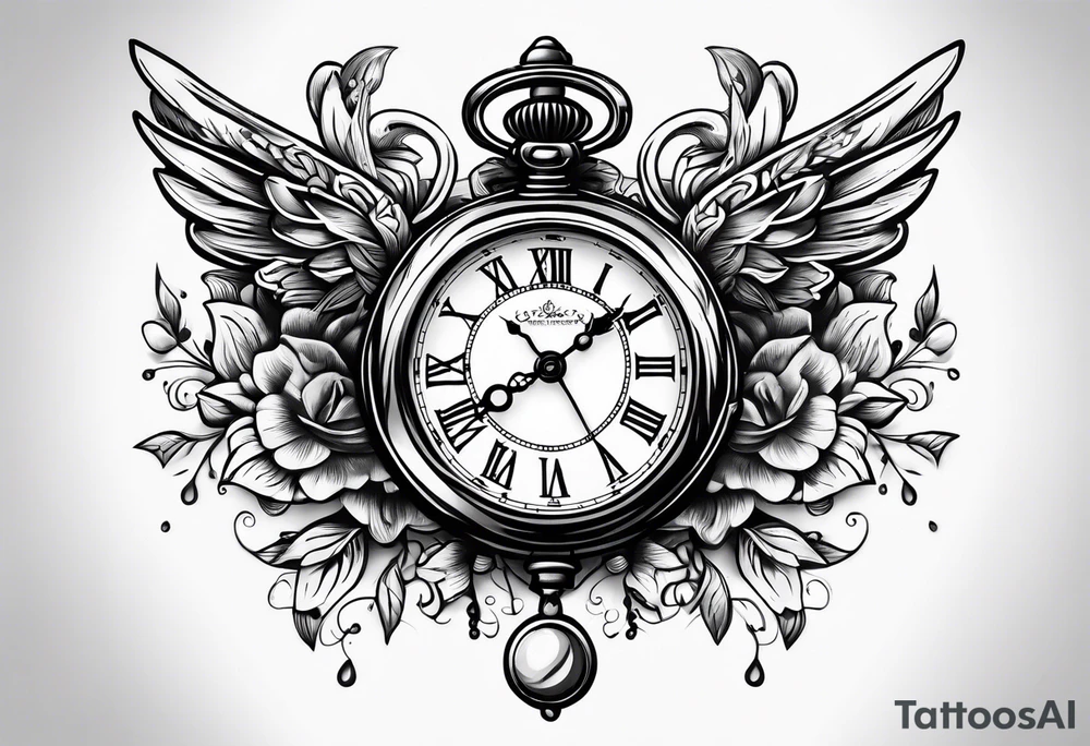 pocket watch tattoo drawing tattoo idea