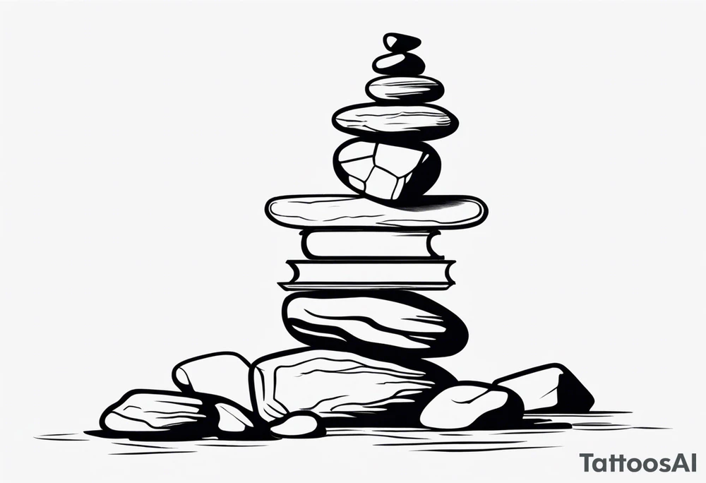 A stack of rocks balancing on top of each other tattoo idea