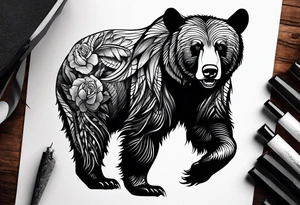 Angry Black Bear tattoo idea