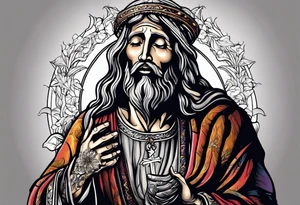 beggar reaching for Jesus Christ tattoo idea