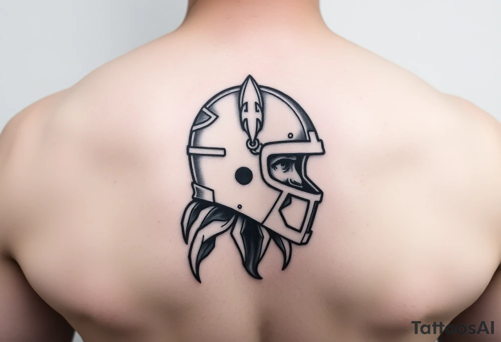 Liam inside a warriors helmet tattoo idea