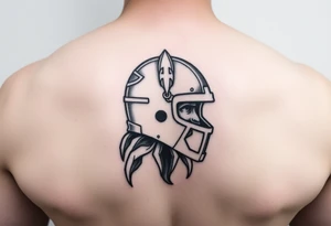 Liam inside a warriors helmet tattoo idea