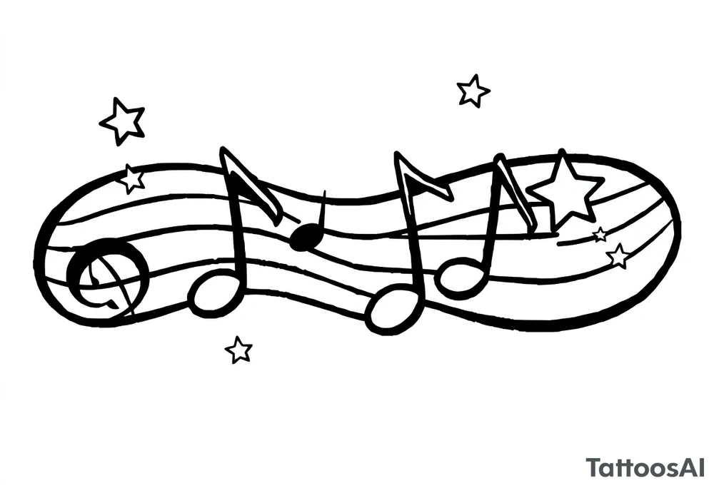 music notes and stars tattoo idea