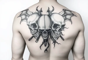 Battle of inner demons skulls demons childhood of pain suffering lifetime of  broken promises heart break for a male full arm sleve tattoo idea